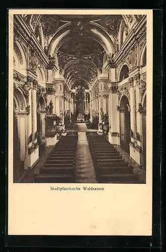 AK Waldsassen, Stadtpfarrkirche, Innenansicht