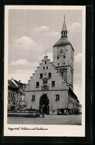 AK Deggendorf, Rathaus und Stadtturm