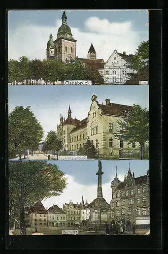 AK Osnabrück, Dom, Regierungsgebäude und Neumarkt