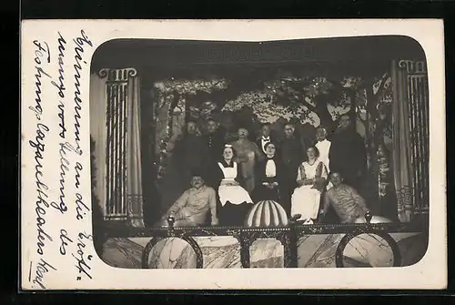 Foto-AK Wesel, Laientheater im Festungslazarett I 1915