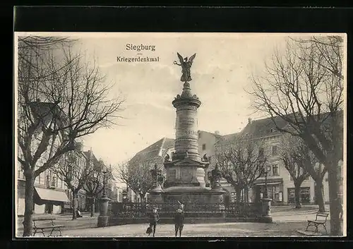 AK Siegburg, Partie am Kriegerdenkmal