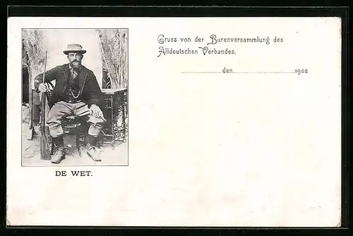 AK De Wet, Gruss von der Burenversammlung des Alldeutschen Verbandes 1902