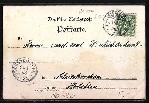 AK Schleswig-Holstein. Jubil. 1848 /1898, Theures Land du Doppeleiche