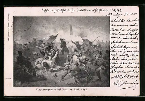 AK Bau, Jubiläum Schleswig Holstein 1898, Vorpostengefecht 1848