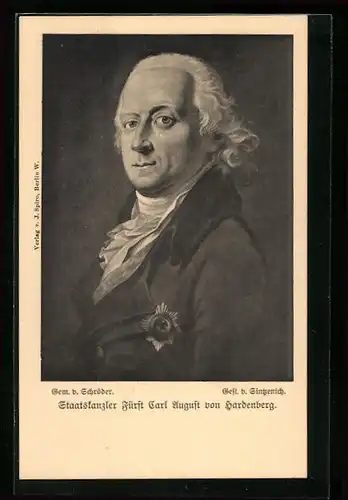 AK Portrait des Staatskanzlers Fürst Carl August von Hardenberg