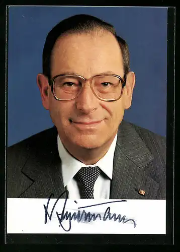 AK Dr. Friedrich Zimmermann, Bundesminister des Innern, Autograph