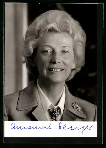 AK Annemarie Renger, SPD-Politikerin, Autograph