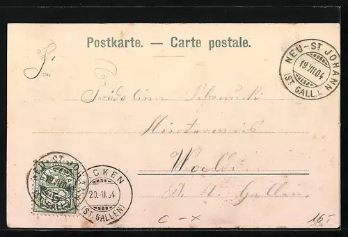 AK Neu-St. Johann, Gasthaus zum Schäfli und Panorama