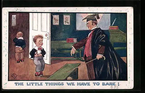 Künstler-AK The little things we have to bare!, Schule