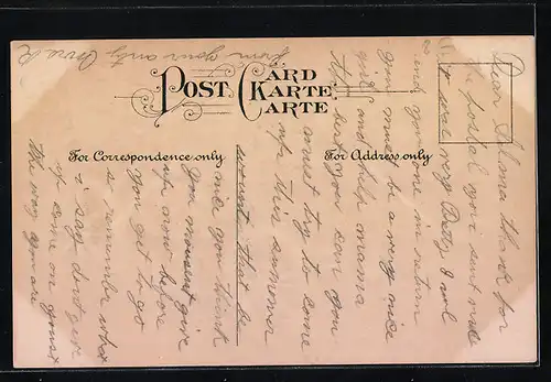 Präge-AK Nackedei gratuliert aus einem blumengeschmückten Auto