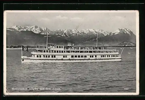 AK Motorschiff Allgäu mit den Alpen, 