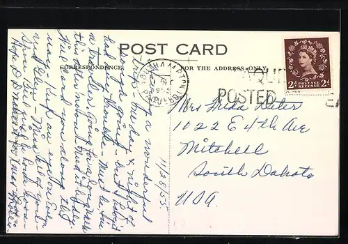 AK Passagierschiff R. M. S. Queen Elizabeth bei voller Fahrt