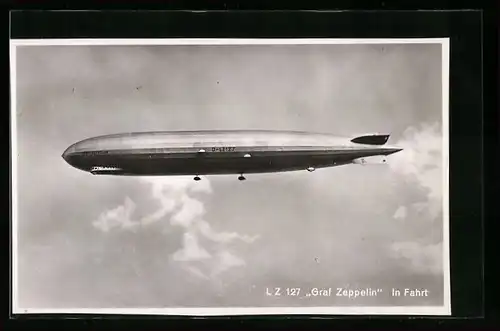 AK Luftschiff LZ 127 Graf Zeppelin in Fahrt