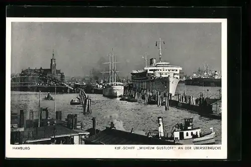 AK Hamburg, KdF Schiff Wilhelm Gustloff an der Überseebrücke