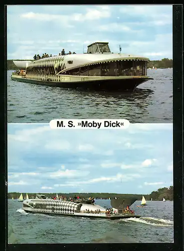 AK Berlin, Binnenschiff MS Moby Dick in Fahrt