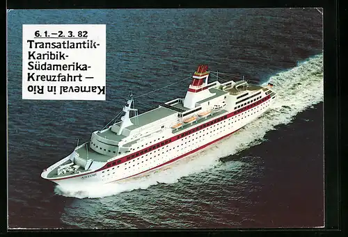 AK Passagierschiff MS Astor aus der Vogelschau