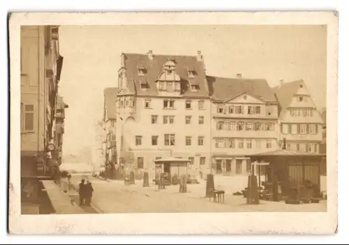 Fotografie unbekannter Fotograf, Ansicht Heilbronn, Marktplatz mit Buden und Bierwirtschaft Martin Latz