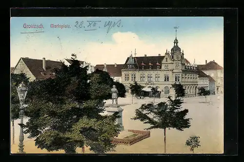 AK Groitzsch, Blick auf den Marktplatz