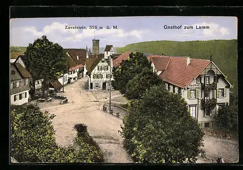 AK Zavelstein, Gasthof zum Lamm, Strassenpartie