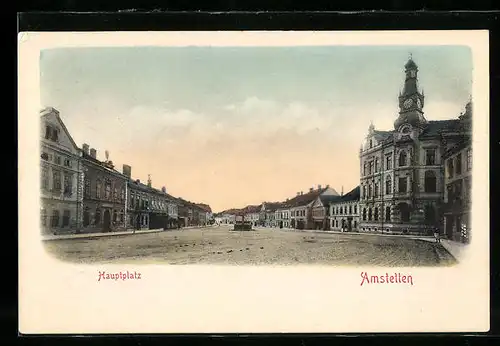 AK Amstetten, Leergefegter Hauptplatz