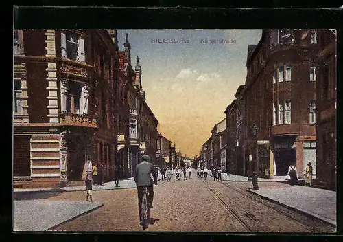 AK Siegburg, Radler auf der Kaiserstrasse