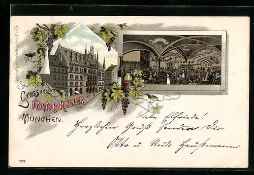 Lithographie München, Gasthaus Rathskeller