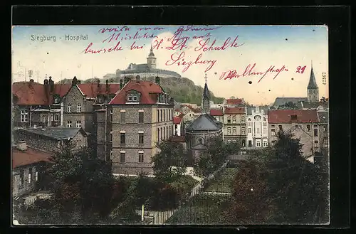 AK Siegburg, Ortsansicht mit Hospital