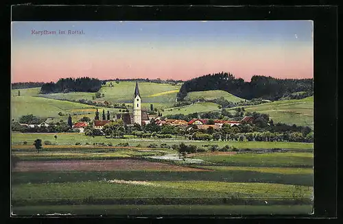 AK Karpfham im Rottal, Panorama des Ortes