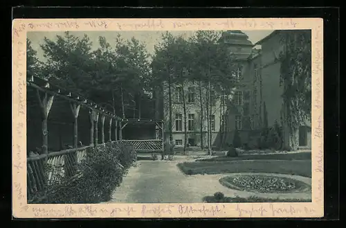 AK Berlin-Lichtenrade, Sanatorium Birkenhaag, im Park