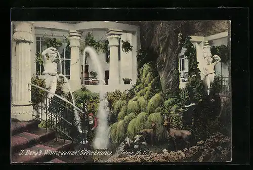 AK Süderbrarup, Gasthaus J. Berg, Blick in den Wintergarten