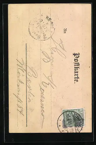 Künstler-AK Klein-Machnow, Idyll an der Kirche