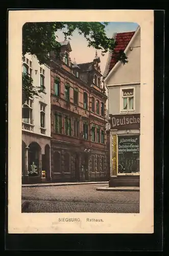 AK Siegburg, Strassenpartie am Rathaus, Fahrradgeschäft