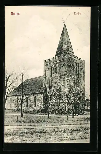 AK Rauen, Strassenpartie an der Kirche