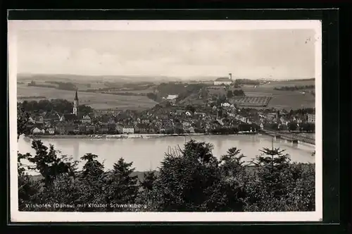 AK Vilshofen /Donau, Teilansicht mit Kloster Schweiklberg