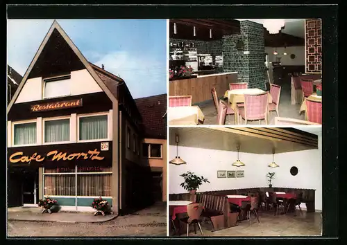 AK Mellrichstadt, Cafe Restauratn J. Moritz, Marktplatz 12, Innenansichten