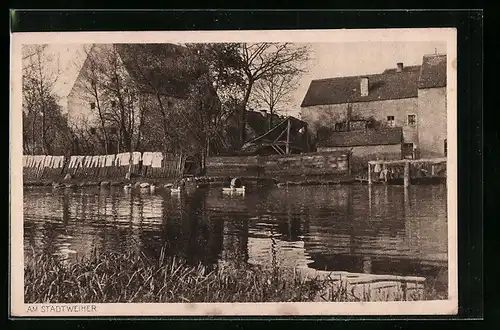 AK Grafenwöhr, Partie am Stadtweiher