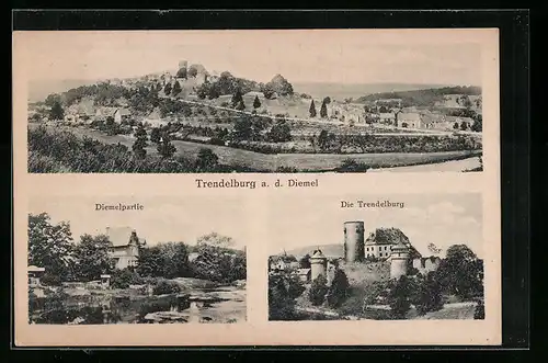 AK Trendelburg a.d. Diemel, Teilansicht, Trendelburg, Diemelpartie