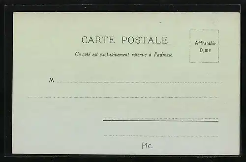 Mondschein-Lithographie Monte Carlo, Panorama mit Festung