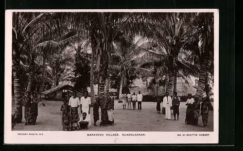 AK Maravovo /Guadalcanal, Einwohner der Ortschaft