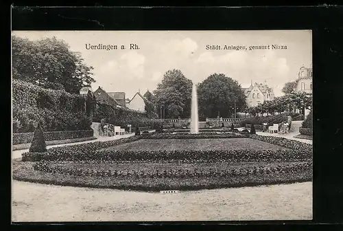 AK Uerdingen a. Rh., Städt. Anlagen, genannt Nizza