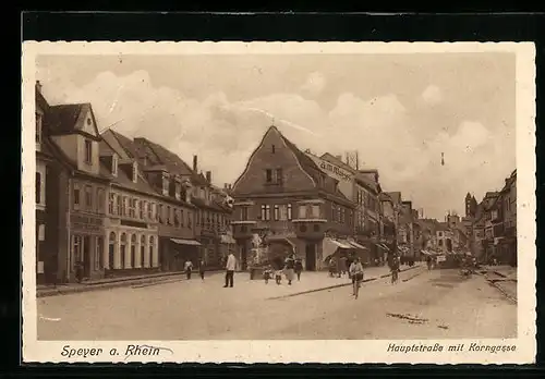 AK Speyer a. Rhein, Hauptstrasse mit Korngasse