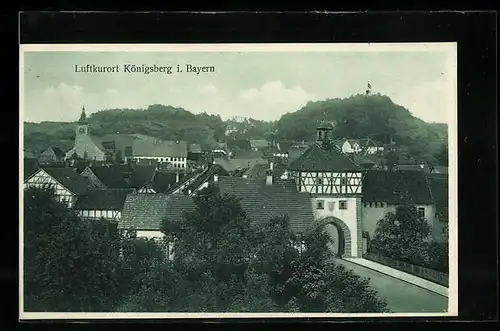 AK Königsberg /Bayern, Ortsansicht mit Ortseingang