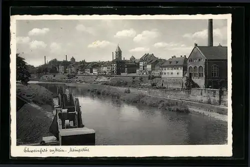 AK Schweinfurt /Main, Mainpartie mit Stadtansicht