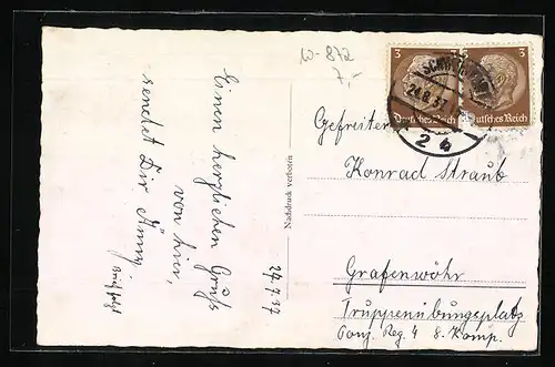 AK Schweinfurt /Main, Mainpartie mit Stadtansicht