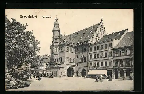 AK Schweinfurt, Rathaus mit Geschäften