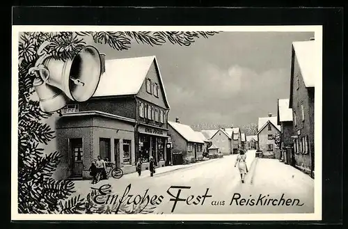 AK Reiskirchen, Strassenansicht im Winter