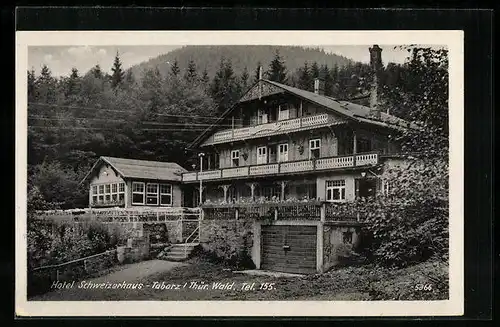 AK Tabarz im Thür. Wald, vor dem Hotel Schweizerhaus