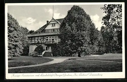 AK Grabow /Kr. Lüchow /Dannenberg, Kneipp-Sanatorium und Landschloss Obergut Grabow