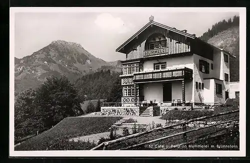 AK Oberaudorf, Cafe u. Pension Hummelei m. Brünnstein