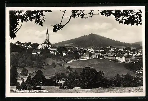 AK Waldkirchen im Bayrischen Wald, Ortsansicht mit Kirche